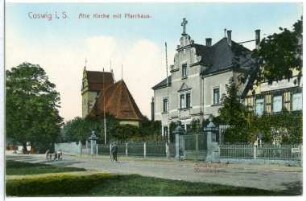 Coswig. Alte Kirche mit Pfarrhaus