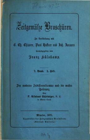 Zeitgemässe Broschüren, 7. 1871