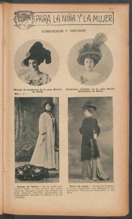 Sombreros y abrigos - [Ilustración] : Para la niña y la mujer