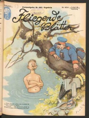 "Haben Sie nicht gelesen, daß es verboten ist, in diesem Weiher zu baden? ..."