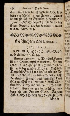 262-273, Geschichten des I. Seculi