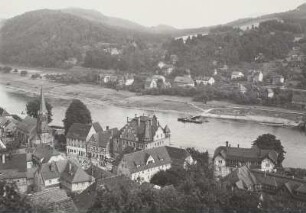 Stadt Wehlen, Blick zum Rauenstein von NW