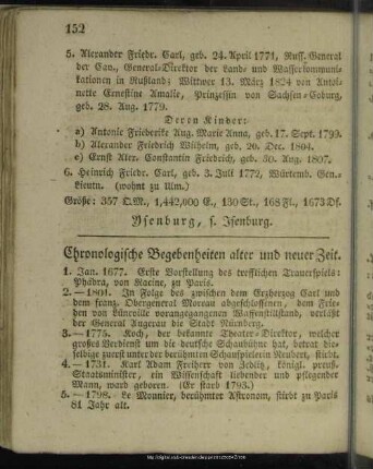 Chronologische Begebenheiten alter und neuer Zeit