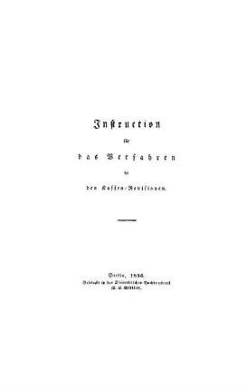 Instruction für das Verfahren bei den Kassen-Revisionen