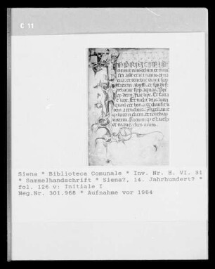 Sammelhandschrift — Initiale I, Folio fol. 126 v