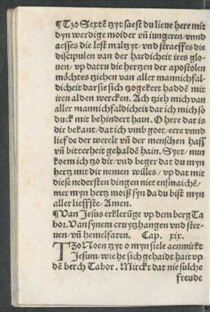 Van Jesus erklerunge up dem berg Tabor ... Cap. xix.