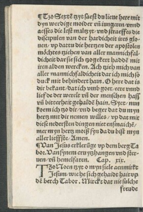 Van Jesus erklerunge up dem berg Tabor ... Cap. xix.