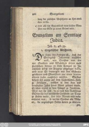 Evangelium am Sonntage Judica.