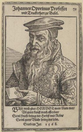 Bildnis des Johannes Oporinus