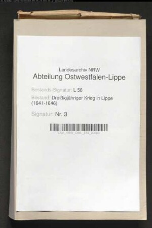 Kontributionen und sonstige Lieferungen an die kaiserliche Garnision zu Lemgo