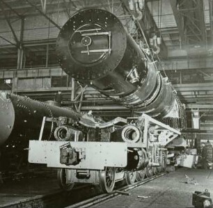Kassel, Lokomotivfabrik, Absetzen Dampfkessel