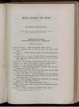 Reale Accademia Dei Lincei Bullettino Bibliografico