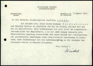 C. Weickert an DAI Athen