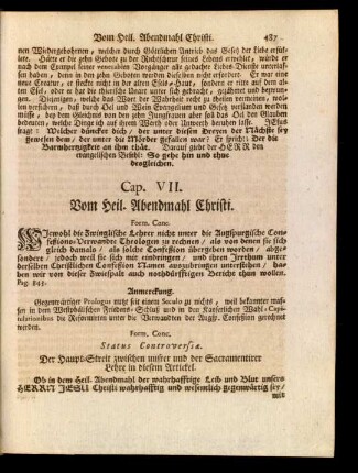 Cap. VII. Vom Heil. Abendmahl Christi
