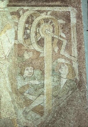 mittleres Bildfeld: Martyrium der heiligen Katharina