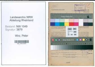 Entnazifizierung Peter Wirz , geb. 27.09.1898 (Lehrer)