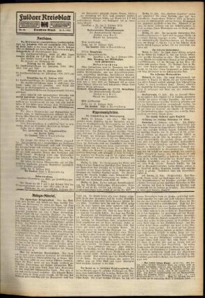 Zweite Ausgabe vom Dienstag, den 16. Februar 1915.