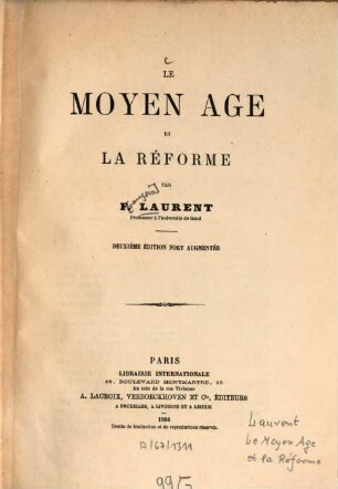 Le moyen âge et la réforme