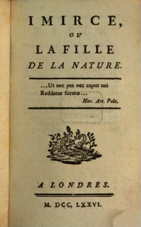 Imirce, Ou La Fille De La Nature