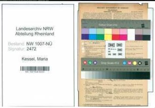 Entnazifizierung Maria Kessel , geb. 17.09.1905 (Geschaeftsinhaberin)