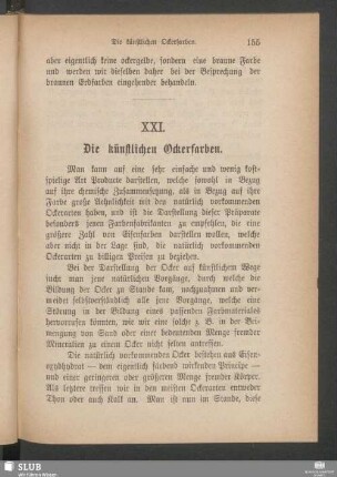 XXI. Die künstlichen Ockerfarben