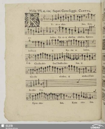 Missa VI, 6. voc. super: Come fuggir