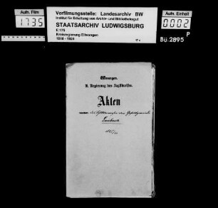 Schuldenwesen der Gesamt- und der Teilgemeinde Laubach sowie der Teilgemeinden Berg und Leinroden
