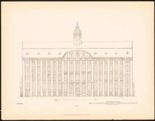 AEG-Hauptverwaltungsgebäude, Berlin: Fassadenzeichnung (aus: Alfred Messel, 1912)