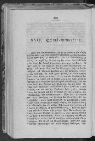 XVIII. Schluß-Bemerkung.