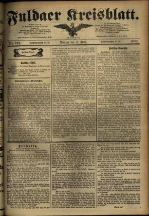 Erste Ausgabe vom Montag, den 11. Juni 1906.