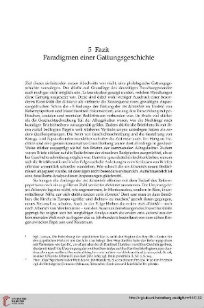 5 Fazit. Paradigmen einer Gattungsgeschichte