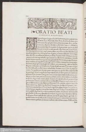 Oratio Beati Cypriani Martyris