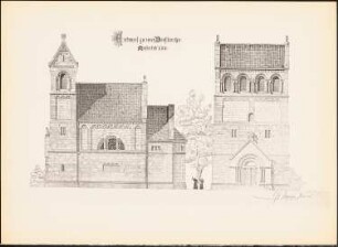 Dorfkirche: Ansicht, Seitenansicht (aus: Drucke von Seminararbeiten der Königlich Technischen Hochschule Berlin, Bd. I)