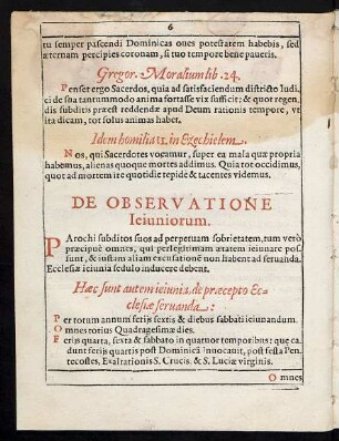 De Observatione Ieiuniorum.