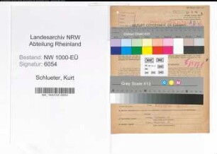 Entnazifizierung Kurt Schlueter, geb. 20.08.1903 (Hausmeister)