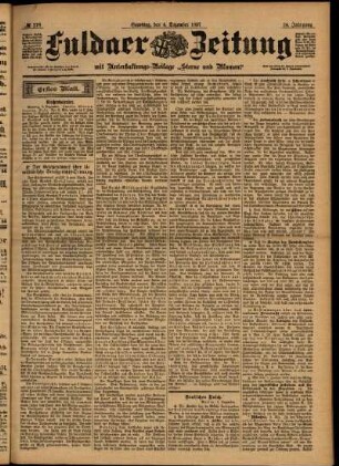 Erste Ausgabe vom Samstag, den 04. Dezember 1897.