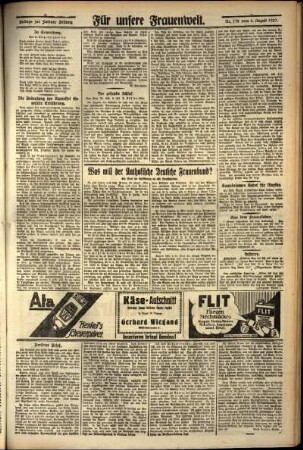 Zweite Ausgabe vom Freitag, den 05. August 1927.