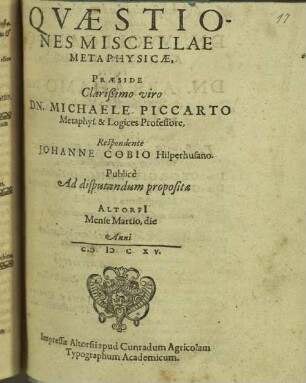 Quaestiones miscellae metaphysicae