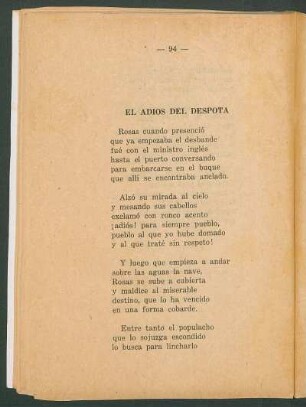El adiós del Déspota