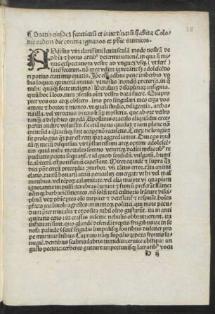 Oratio eiusdem facetiarum et invectivarum habita Colonie eadem die contra ignavos et philosophie inimicos.