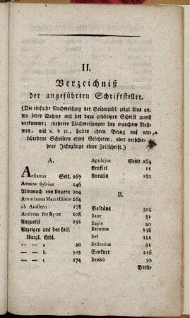 Verzeichniß der angeführten Schriftsteller