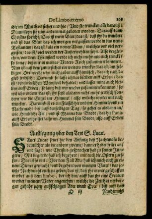 Außlegung uber den Text S. Lucae.