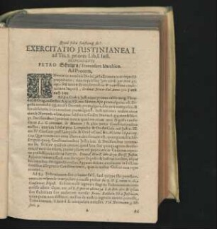 Exercitatio Iustinianea I. Respondente Petro Schultzen ...