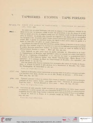 Tapisseries - etoffes - Tapis persans (Nr. 103 - 136)