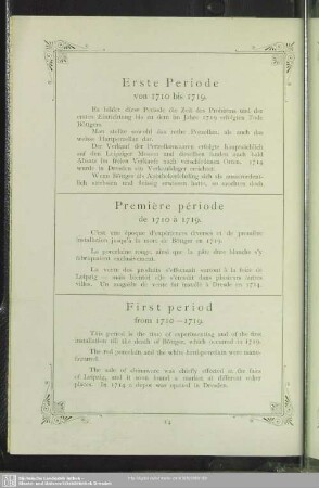 Erste Periode von 1710 bis 1719