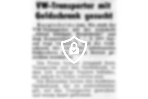 VW-Transporter mit Geldschrank gesucht