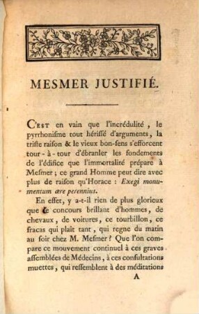 Mesmer Justifié
