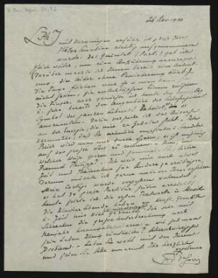 Brief an Philipp Jarnach : 26.11.1920