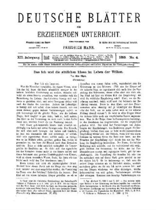Das Ich und die sittlichen Ideen im Leben der Völker : (Fortsetzung)