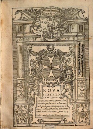 Nova Statutorum Ordinis Sancti Joannis Hierosolymitani aeditio usque ad 1574
